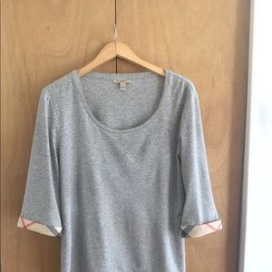 BURBERRY BRIT womens Top Gray XL 3/4 sleeves